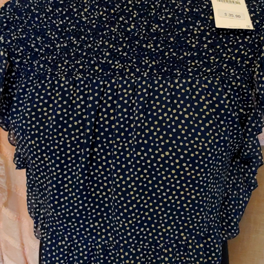 Zara Petite Polka dot short sleeve top